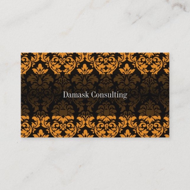 Damask Biz Card (Orange) (Front)