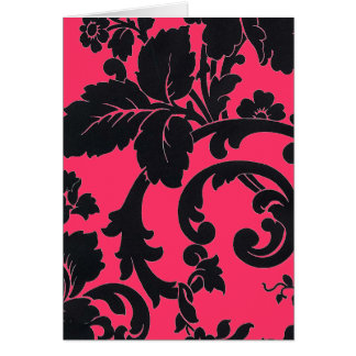 Damask black and pink cards