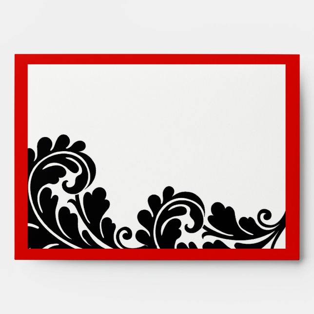 Damask black and Red envelope (Front)