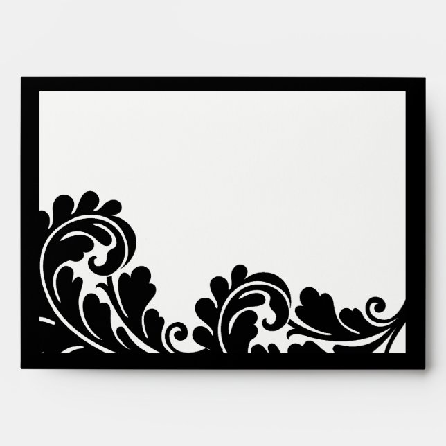 Damask black and white envelope (Front)