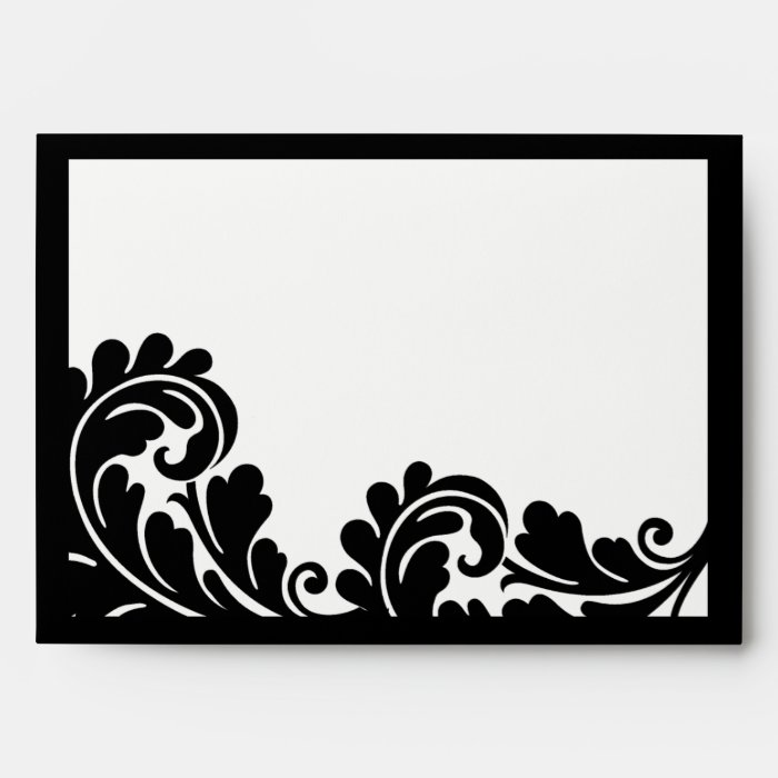 Damask black and white envelope