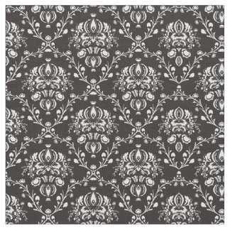 Black And White Damask Fabric | Zazzle