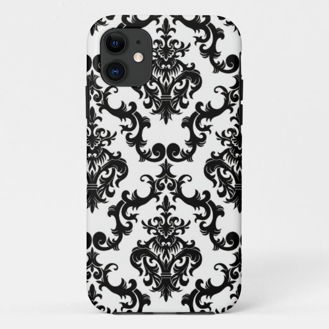 Damask Black and White iPhone 5 Case (Back)