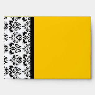 DAMASK ,black and white yellow Envelope