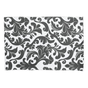 Damask Black Pillow Case
