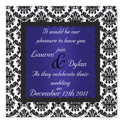 Royal Blue And Black Wedding Invitations 8