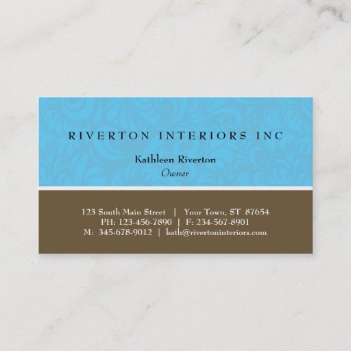 Customizable Damask Blocks Business Card