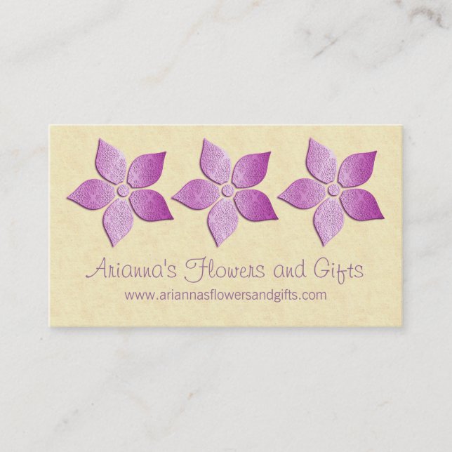 Damask Blooms Floral Business Card (Front)