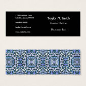 Damask Blue and White Intricate Decorative Pattern (Front & Back)