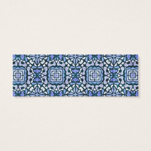 Damask Blue and White Intricate Decorative Pattern Business Card Template