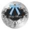 Damask Blue Black Baby Boy Shower Sticker