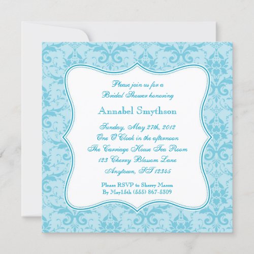 Damask Blue Elegance Invitation