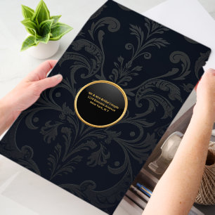 Damask blue gold pattern wedding stationery LARGE Envelope Mailers