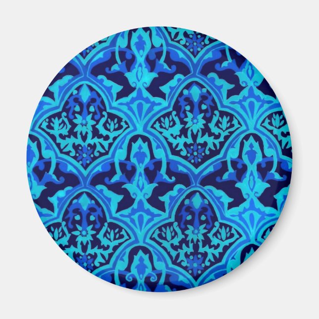 Damask blue magnet (Front)