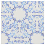 damask blue pattern fabric