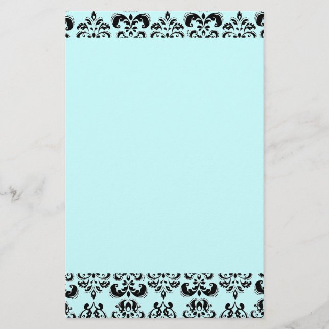 DAMASK ,blue Stationery (Front)