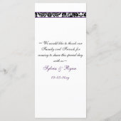 damask border purple Wedding menu (Back)