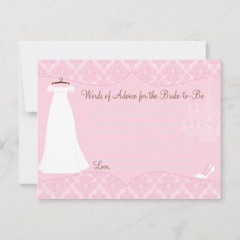 Damask Bridal Shower Advice Card For The Bride by nslittleshop at Zazzle