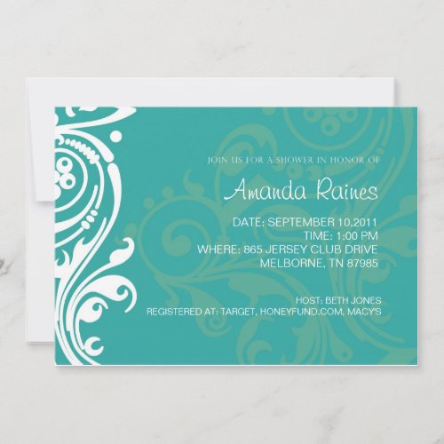 Damask Bridal Shower Invitation