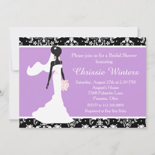 Damask Bride Bridal Shower Invitation