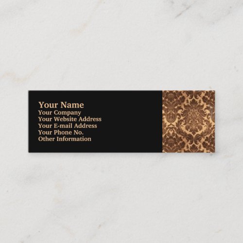 Damask - Brown &amp; beige Business Card Template
