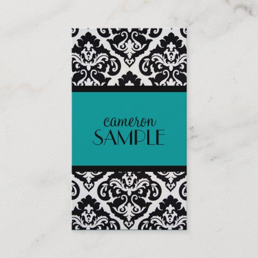 Customizable Damask Business Cards
