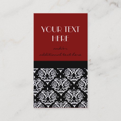 Customizable Damask Business Cards