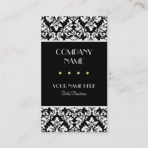 Customizable Damask Business Card Template