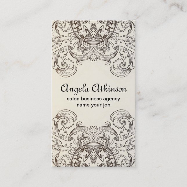 damask business card (Front)