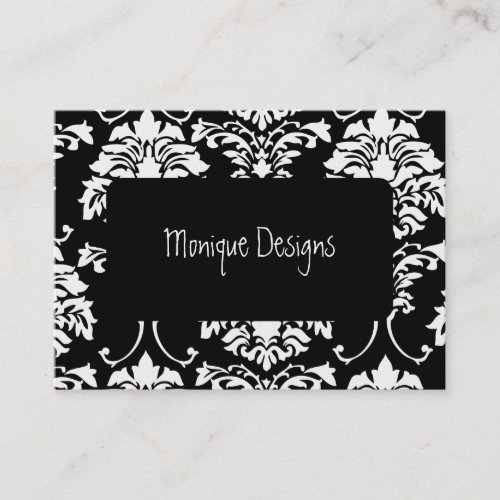 Damask business card black and white