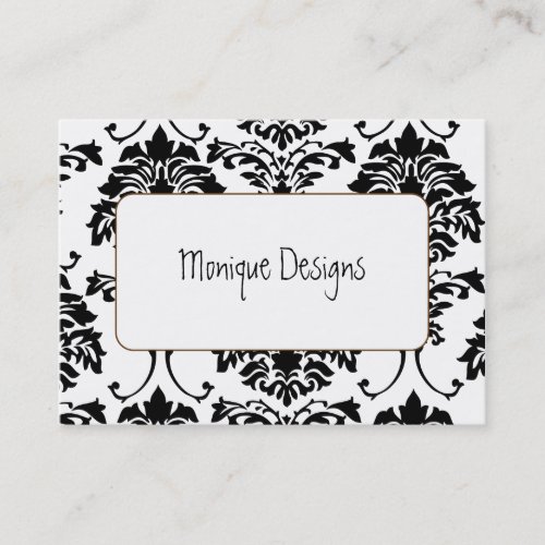 Damask business card black and white