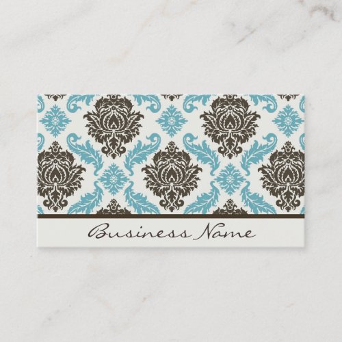 Damask Business Card (blue/brown)