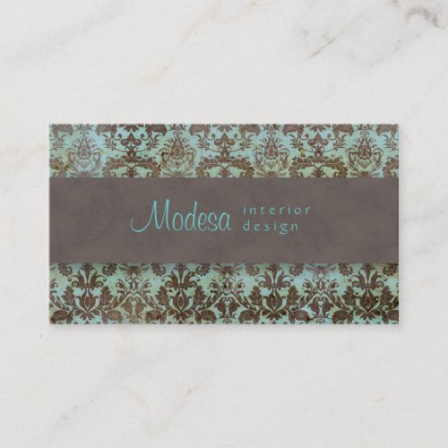 Damask Business Card Interior Design