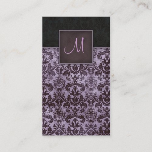 Damask Business Card Interior Design 5 Purple