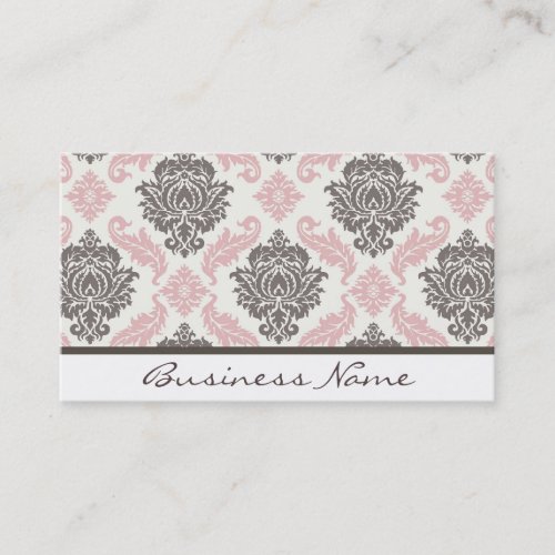 damask Business Card (pink/brown)