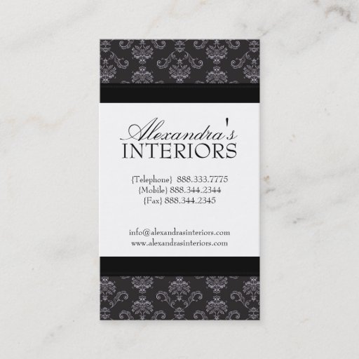 Customizable Damask  Business Cards