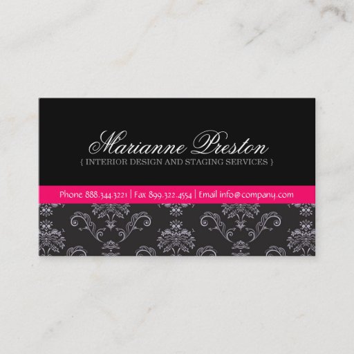 Customizable Damask Business Cards