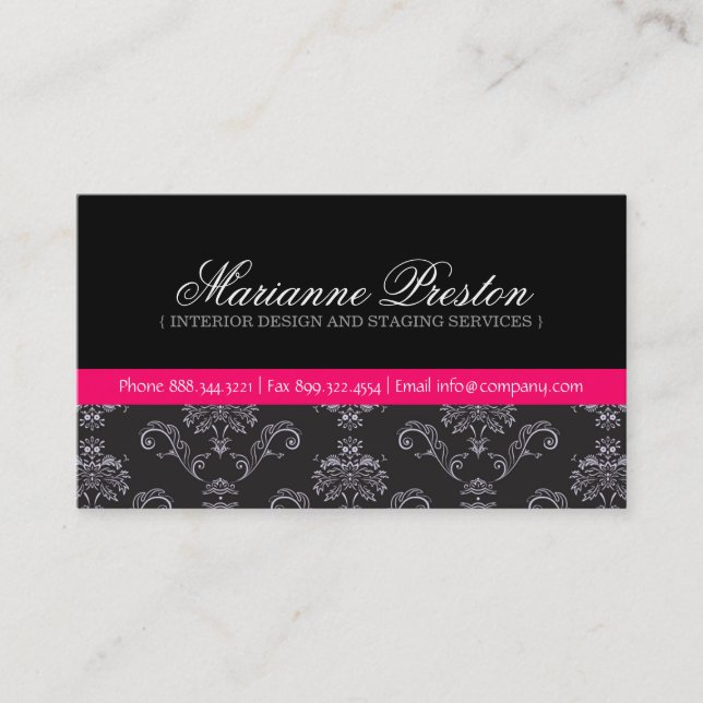 Damask Business Cards (Front)