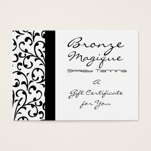 Damask Business Gift Certificate Card