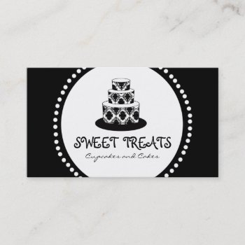 Damask Cake Bakery Business Cards by CoutureBusiness at Zazzle