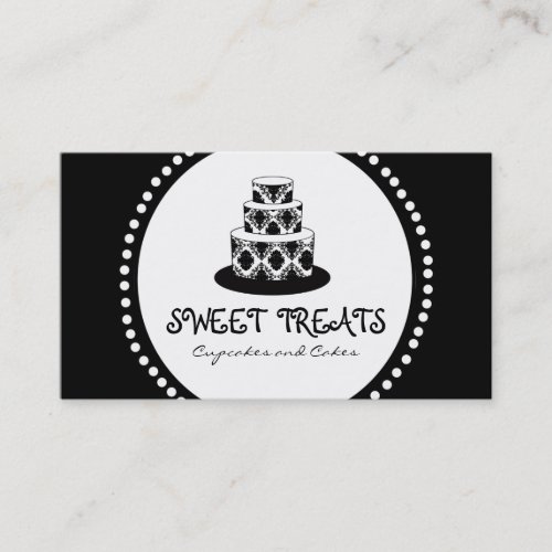 Damask Cake Bakery Business Cards