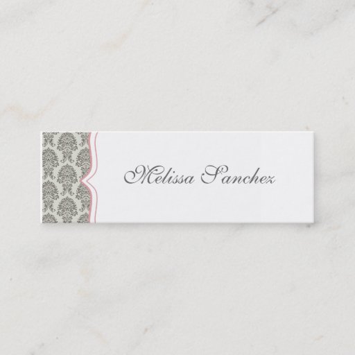 Customizable damask calling card {skinny} business card
