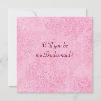 damask - cerise bridesmaid invite