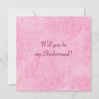 Damask - Cerise Bridesmaid Invite by justbecauseiloveyou at Zazzle