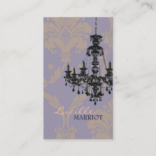 Damask Chandelier 2 Business Card (Purple)