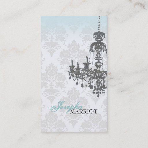 Customizable Damask Chandelier Business Card