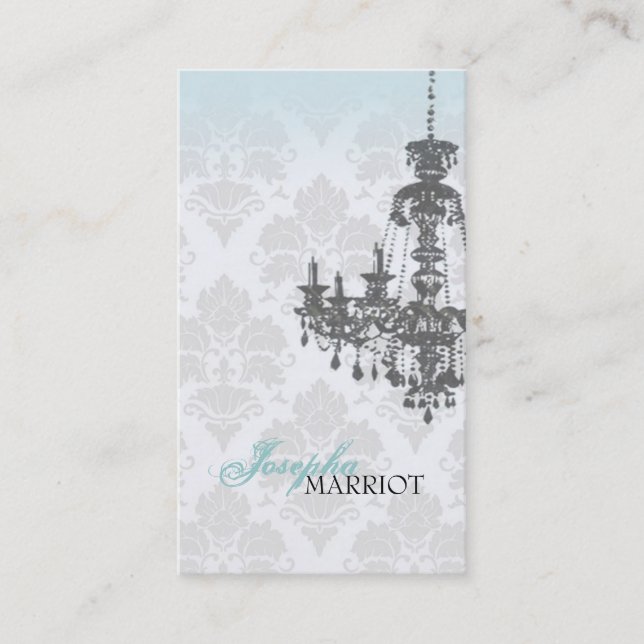Damask Chandelier Business Card (Front)