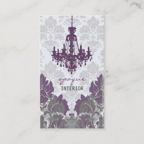 Damask Chandelier Business Card (Purple)