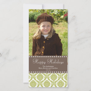 Damask Christmas Photo Card