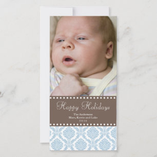 Damask Christmas Photo Card